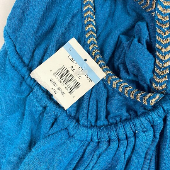 Free People Lovers Cove Mini Dress Size XS Teal Embroidered - Picture 8 of 16